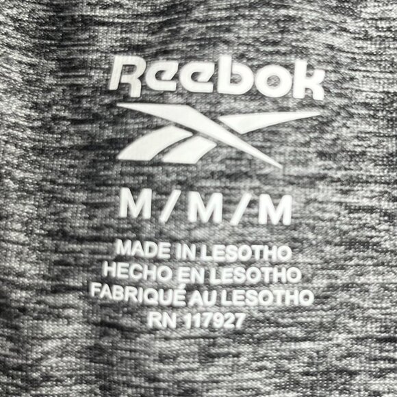 Reebok Pull Over Workout Shirt Womens Medium Gray Gym Hooded - Picture 5 of 8